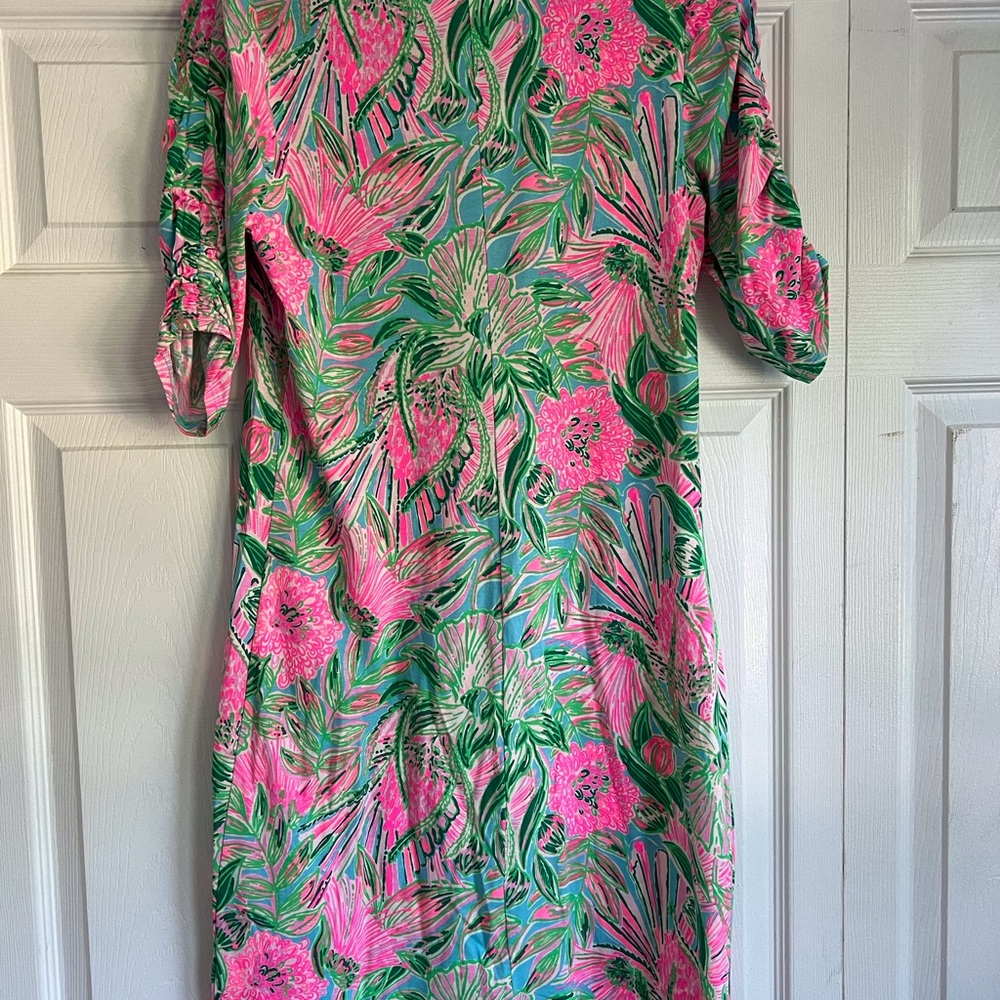 Floral Pink and Green Dress